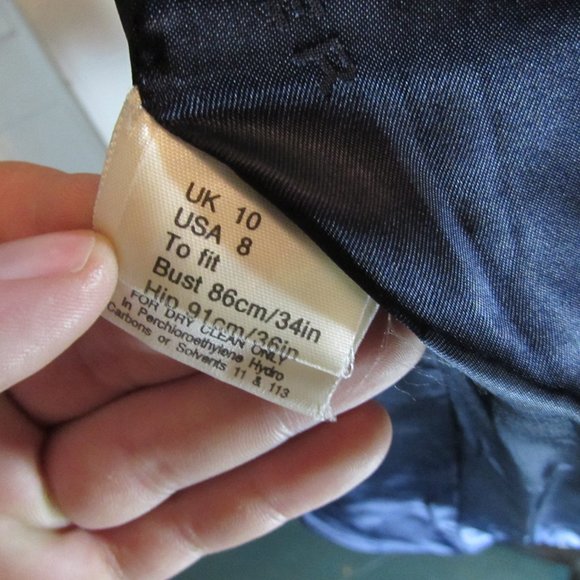 JAEGER Navy Blue Wool Double Breasted Blazer - Picture 9 of 10